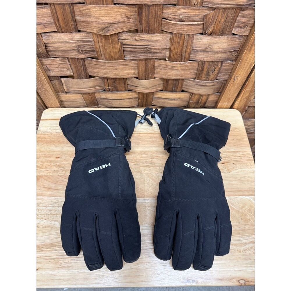 HEAD Black Winter Ski Gloves with Reflective Trim Sz XL